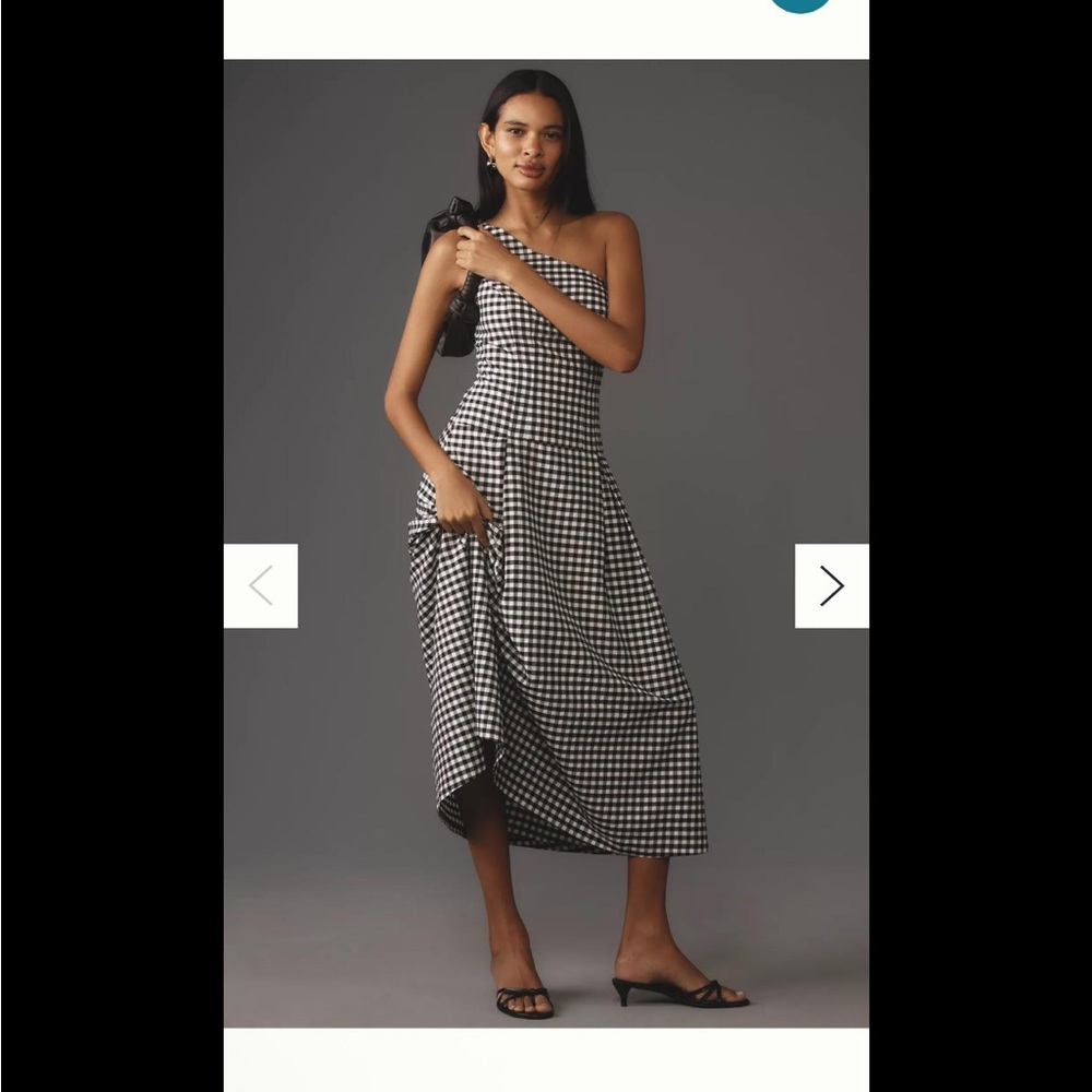 Anthropologie Black and White Gingham dress
